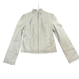 Guess Tan  Leather Medium Jacket Polyester‎ Lined Full Zip